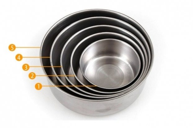 Set caserole inox cu capac